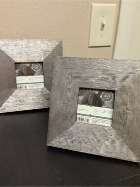 Threshold Silver Textured 3x3 Photo Frames - Set of 2